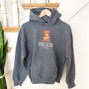 Gildan Gray Trail and Ultra Running Long Sleeve Cotton Blend Pullover Hoodie